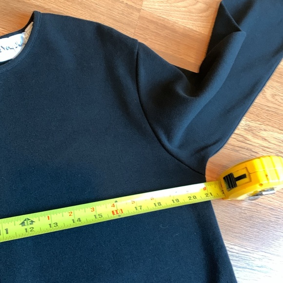 Vintage The Very Thing! Solid black long sleeve casual midi shift dress Size M/P - Picture 12 of 17